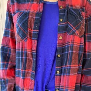 Red and blue women's flannel